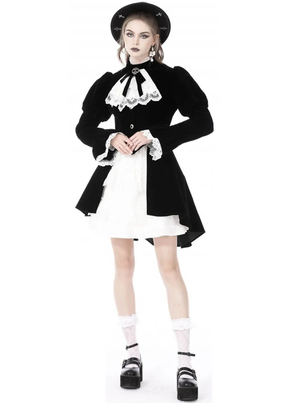 Dark In Love Augusta Skull Velvet Jacket Black