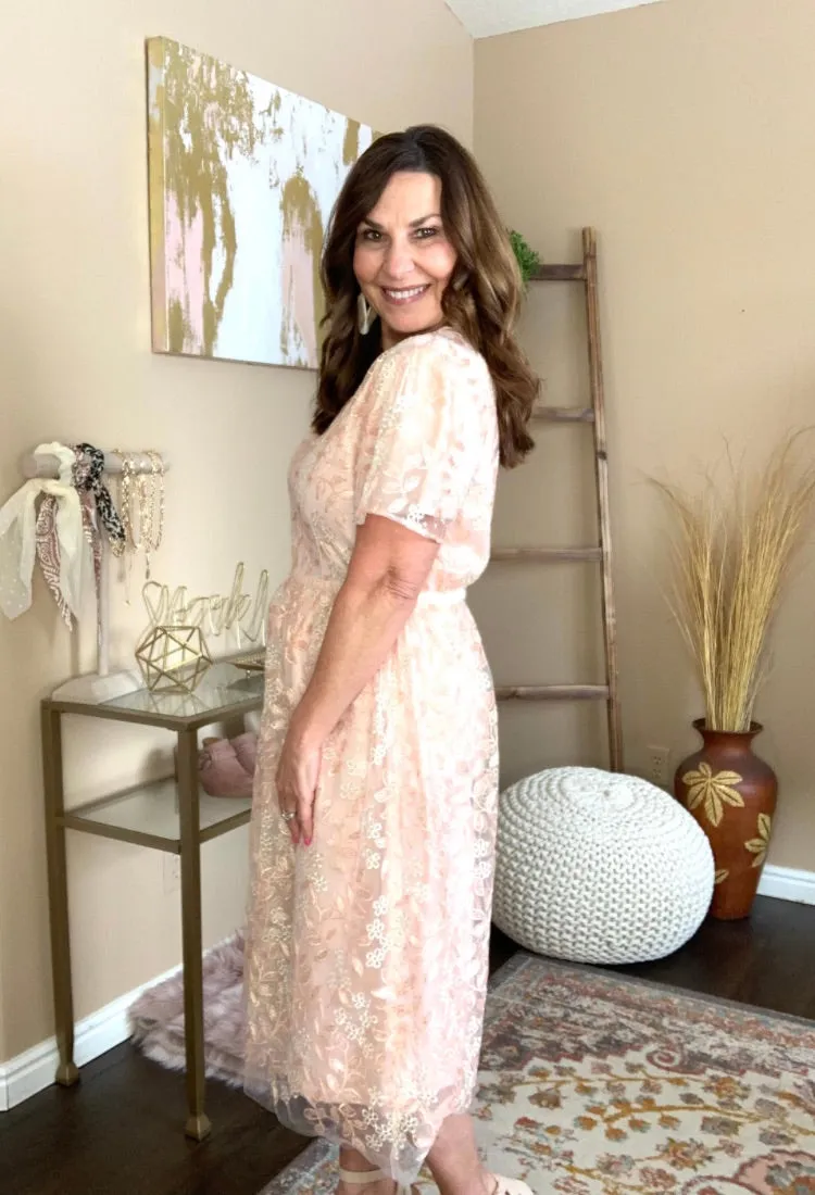 Demerie Embroidered Fit & Flare Dress