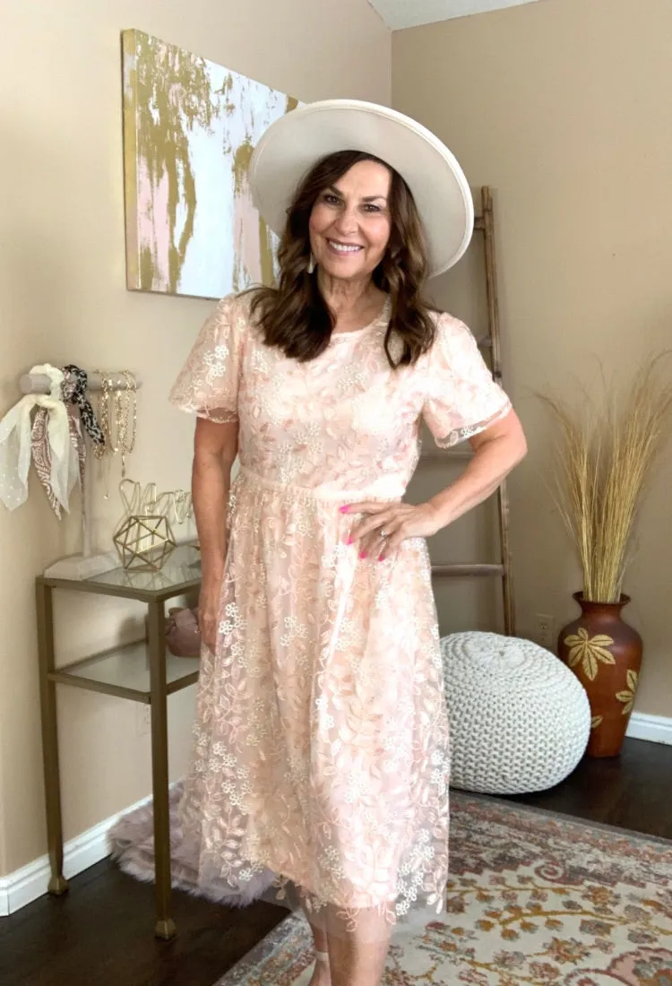Demerie Embroidered Fit & Flare Dress