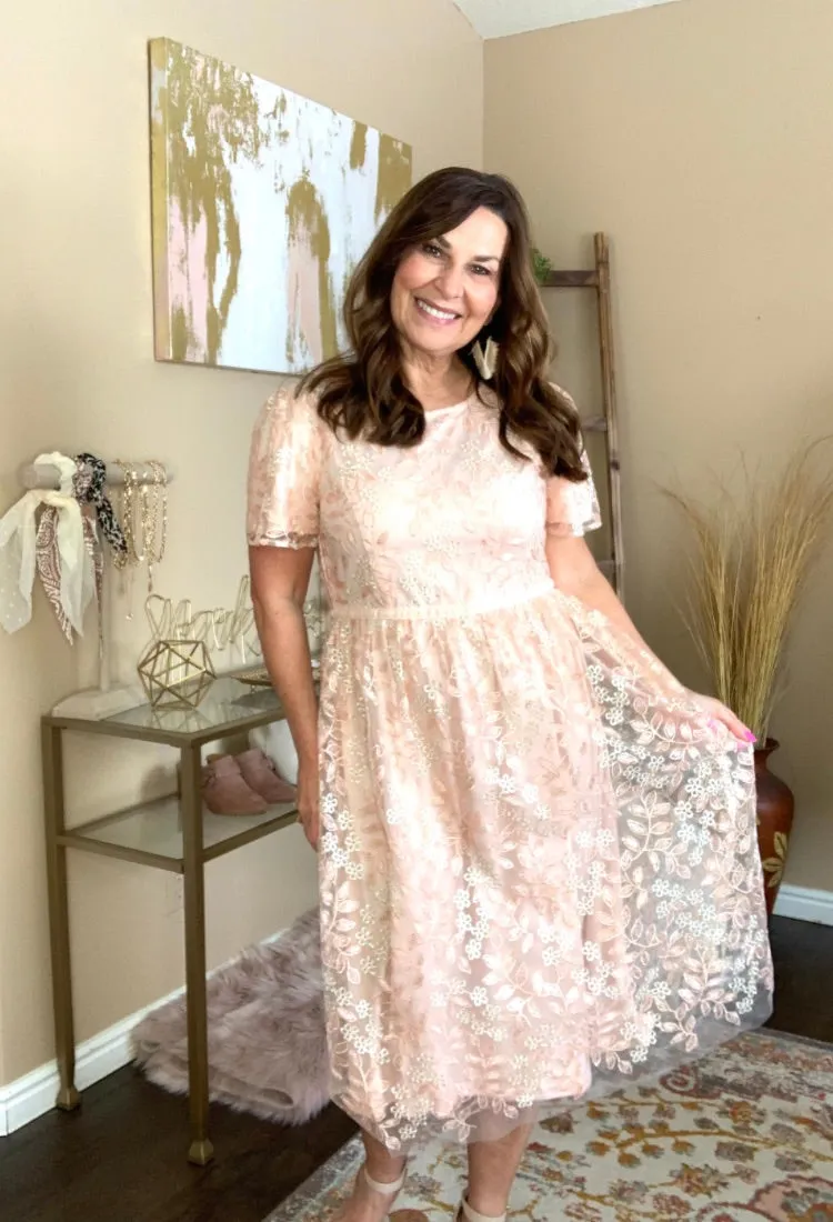 Demerie Embroidered Fit & Flare Dress