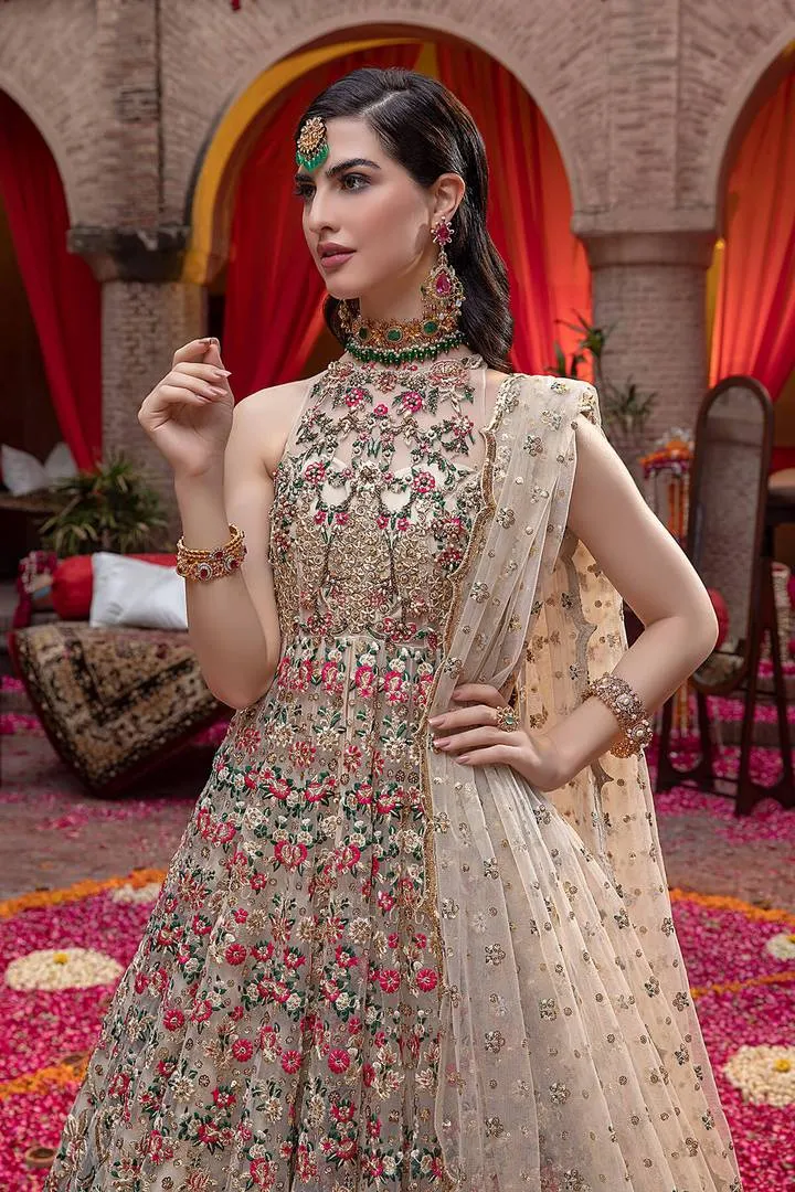 Designer Bridal Heavy Embroidered Lehenga Frock #BN1035