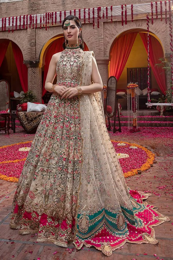 Designer Bridal Heavy Embroidered Lehenga Frock #BN1035