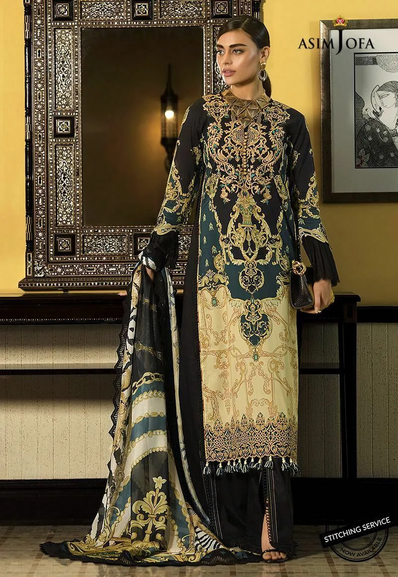 Designer Lawn Suit in Black Color #M0086