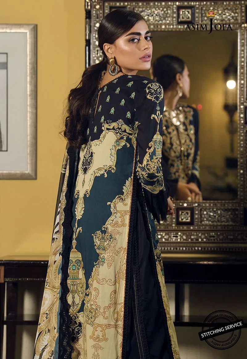 Designer Lawn Suit in Black Color #M0086