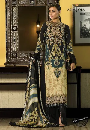 Designer Lawn Suit in Black Color #M0086
