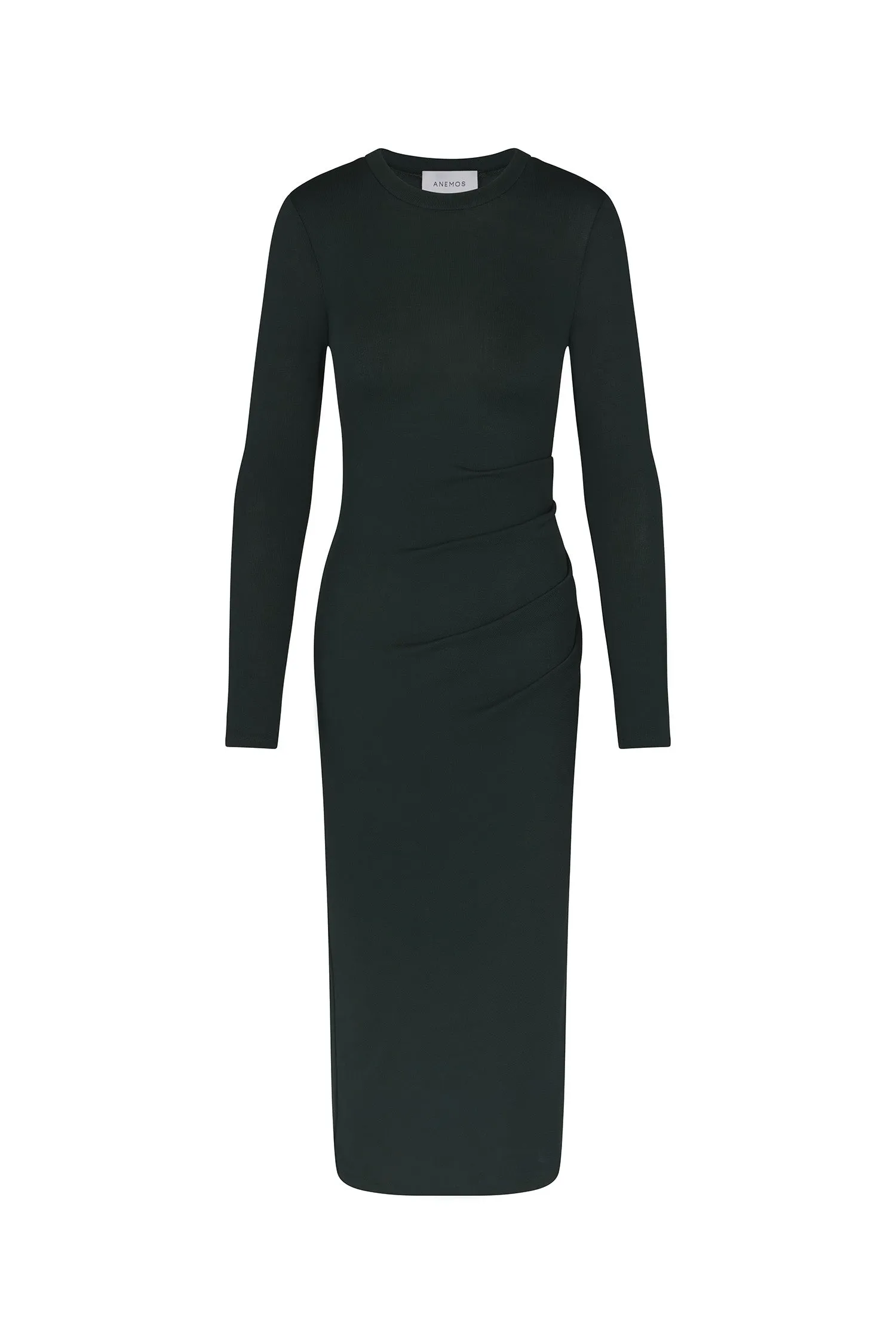 Draped Midi Dress in Modal Knit
