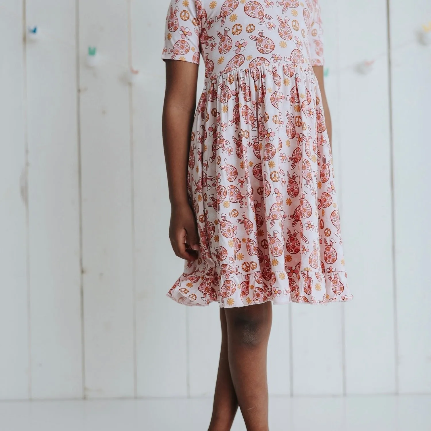 Dream Big Little Co Don't Worry Be Hoppy Dream Ruffle Dress
