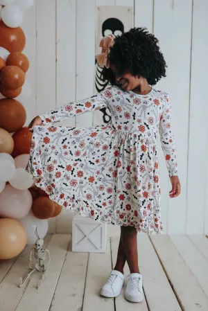 Dream Big Little Co x Madi Nelson Bow-Tastic Skellies Dream Ruffle Dress