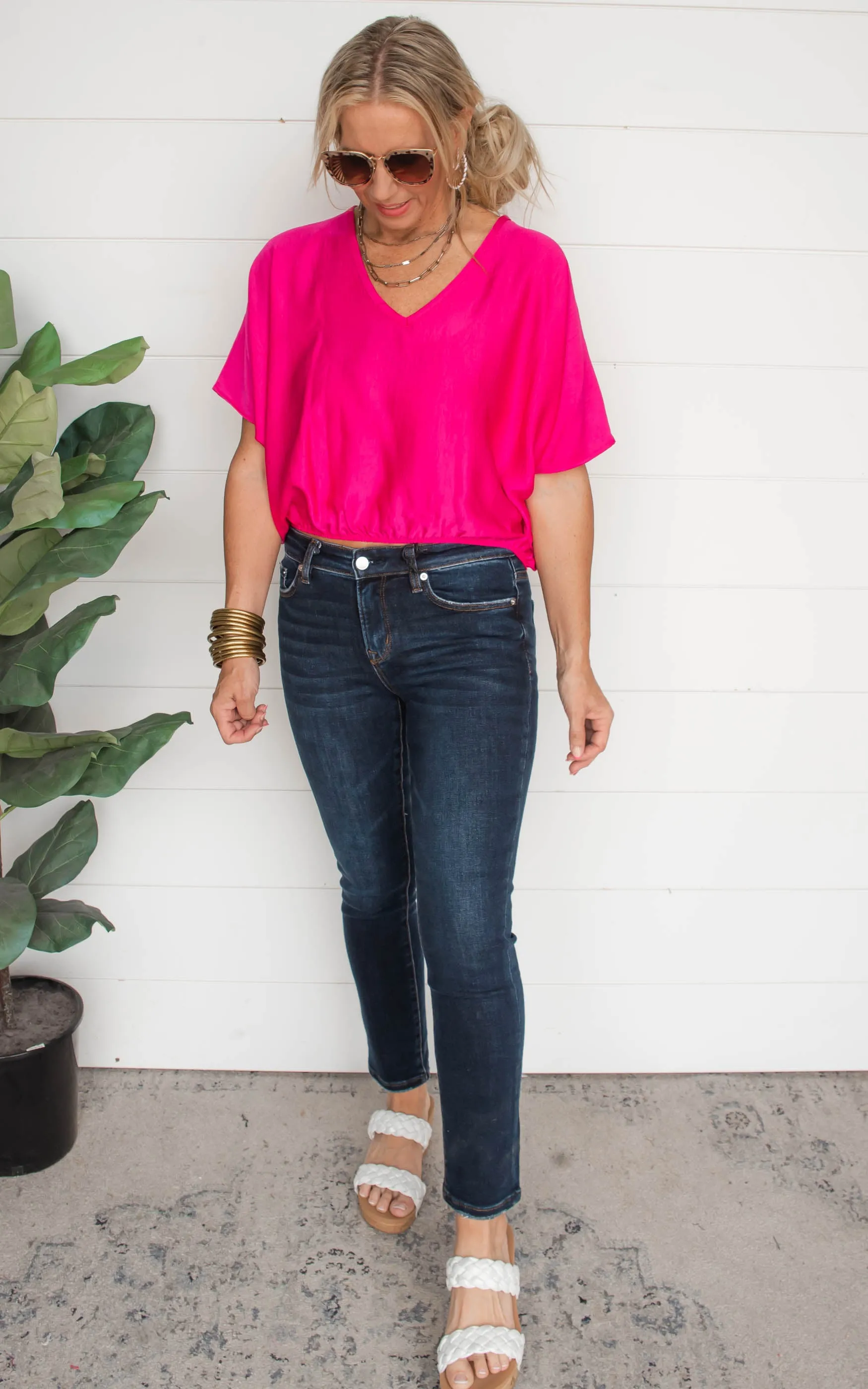 Dress Up in Satin Crepe Cropped Top | FINAL SALE