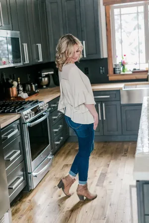 Drop The Hammer Ruffled Linen Top