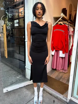 Elissa Cowl Neck Dress in Black