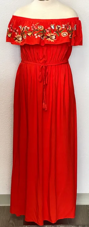 EMBROIDERED MAXI DRESS