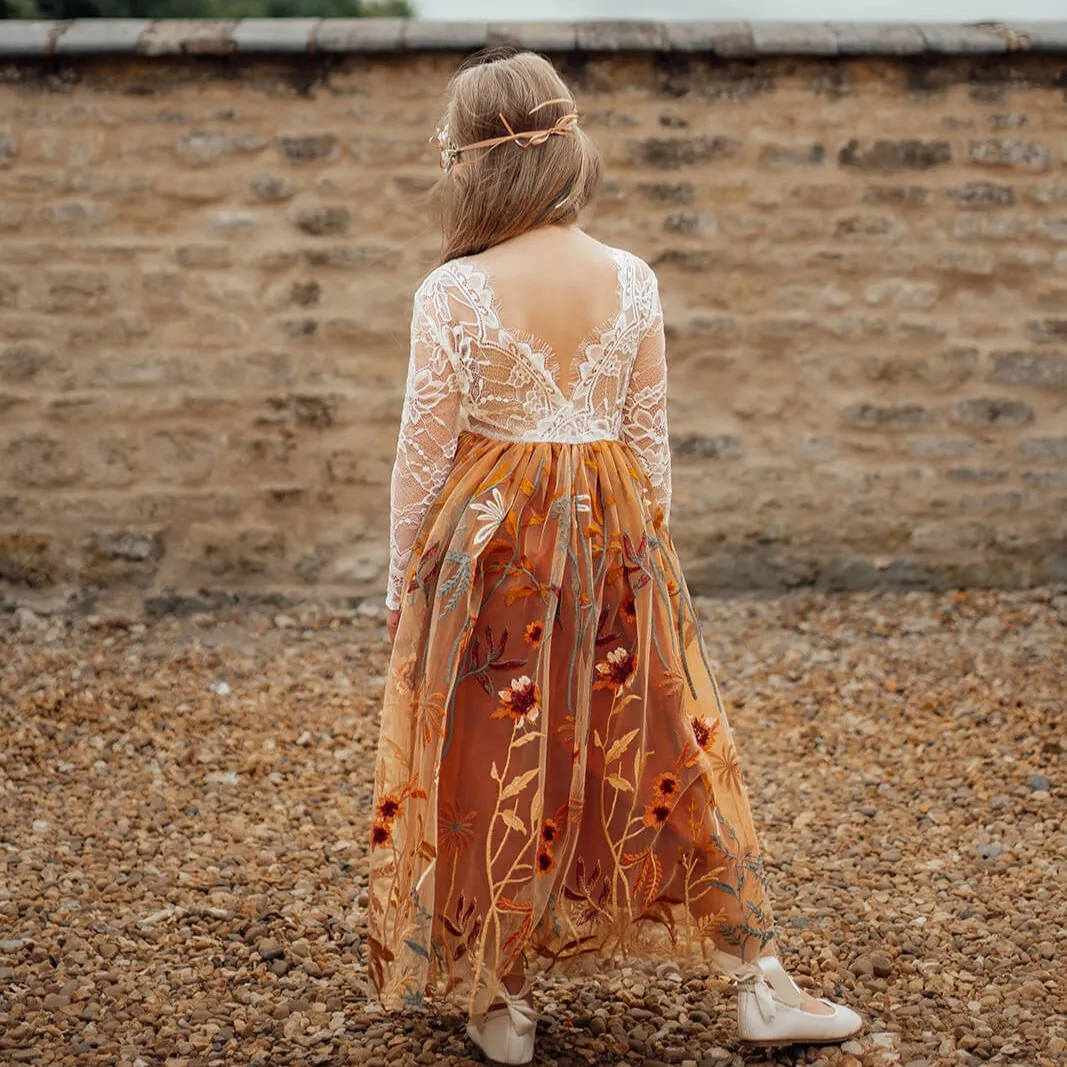 Enchanted Fall Long Sleeve Dress - Chantilly Lace