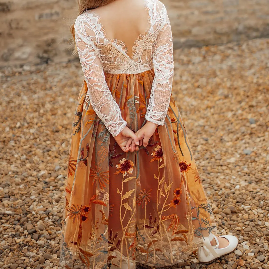 Enchanted Fall Long Sleeve Dress - Chantilly Lace