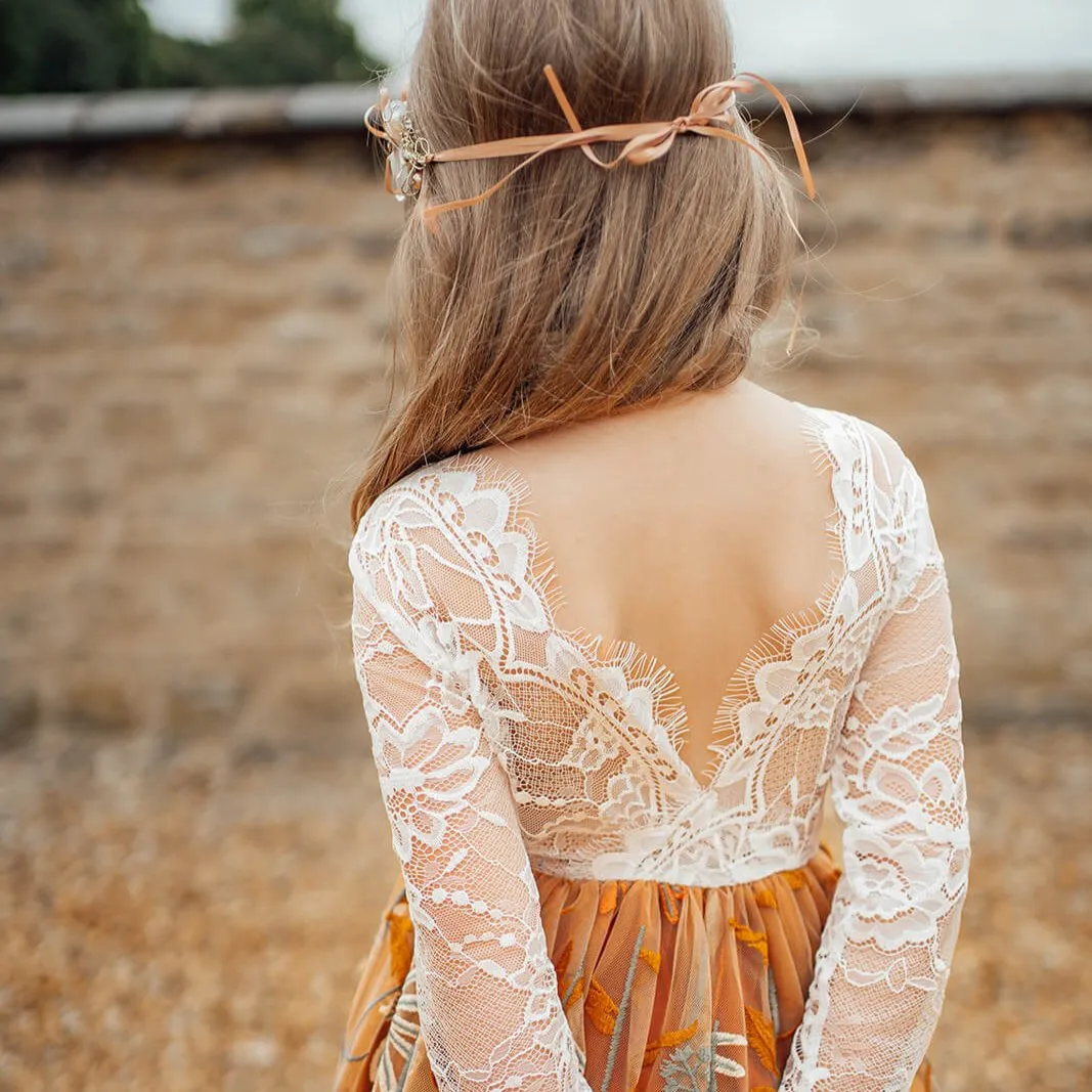 Enchanted Fall Long Sleeve Dress - Chantilly Lace