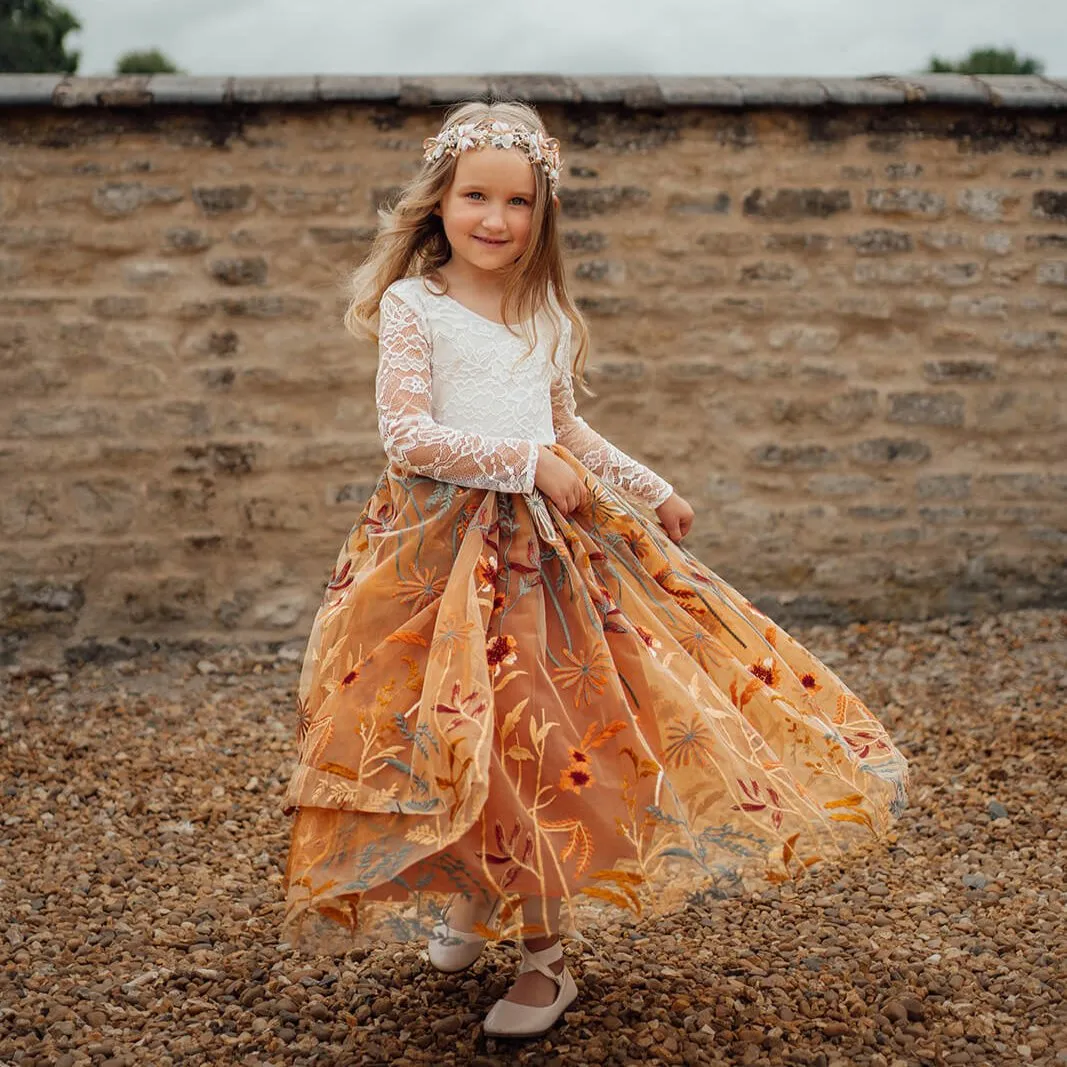 Enchanted Fall Long Sleeve Dress - Chantilly Lace