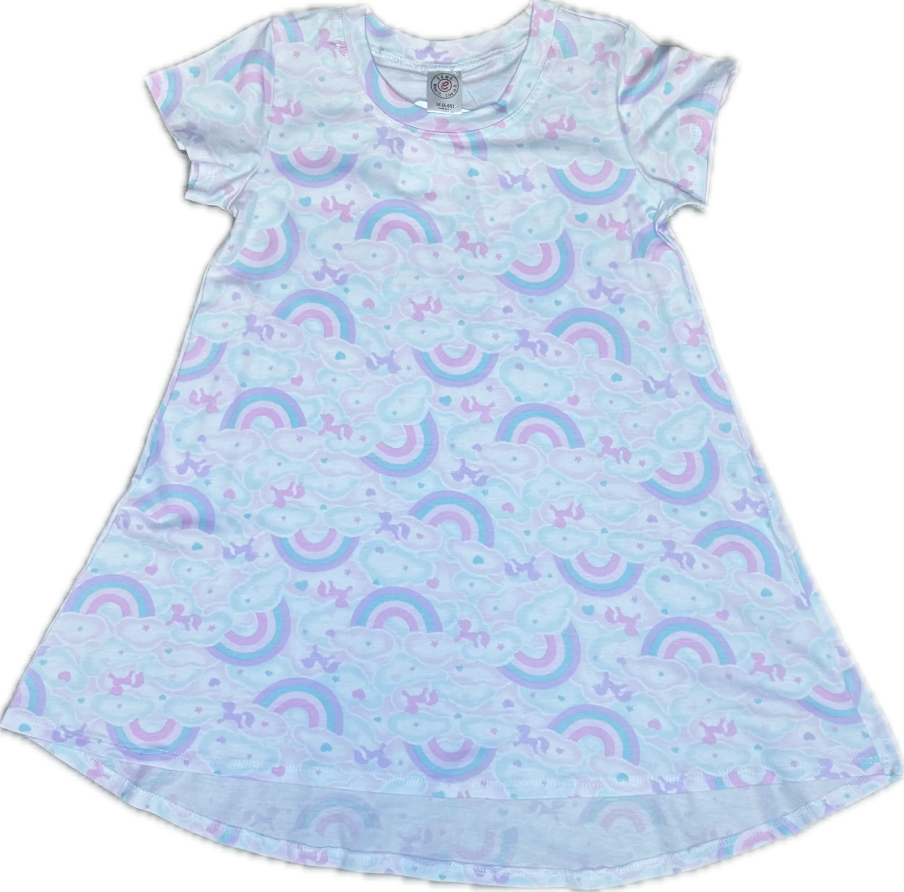 esme- Unicorn Sky S/S Hi-Low Dress