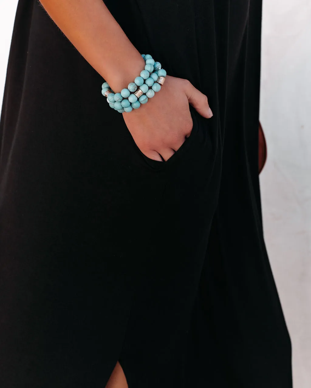 FARMERS MARKET POCKETED MODAL MAXI DRESS - Black