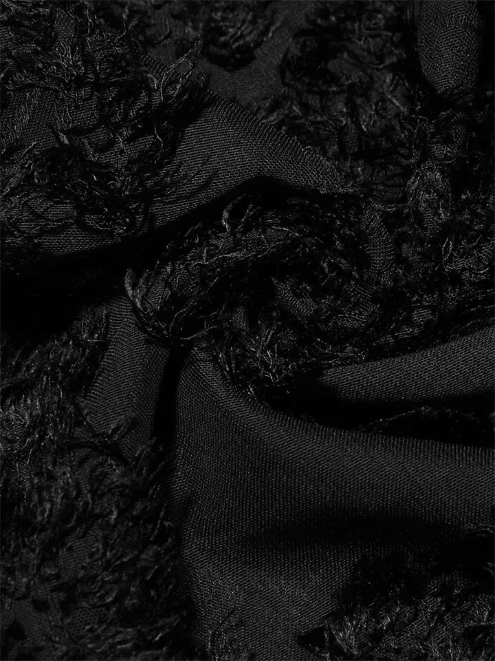 Female Sexy Black Embroidered Strappy Evening Dresses