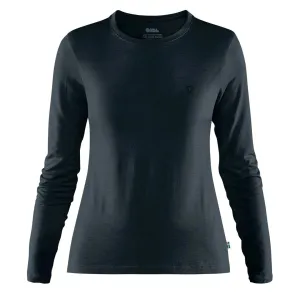 Fjallraven Womens Abisko Wool LS Base Layer T-Shirt Dark Navy