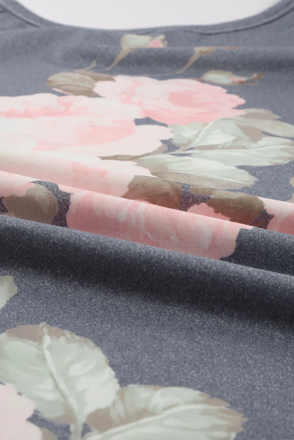 Floral Print Gray T-shirt