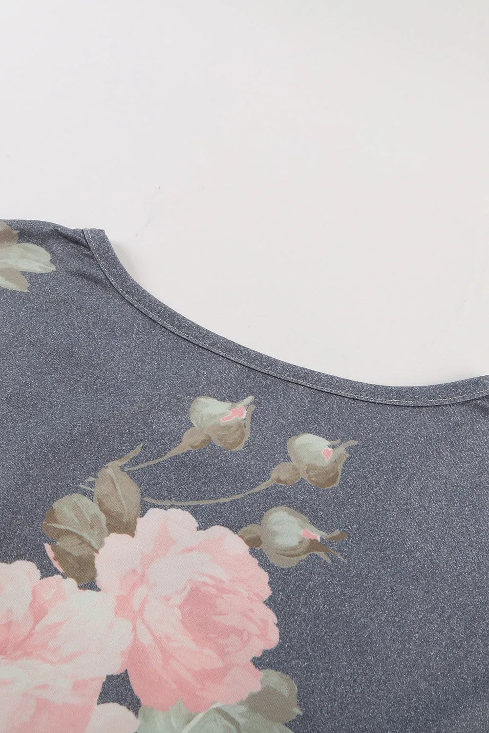Floral Print Gray T-shirt