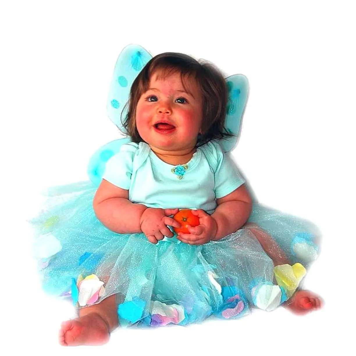 Flower Fairy Skirt, Aqua, Three Sizes for Ages 1 mo. - 6 yr .