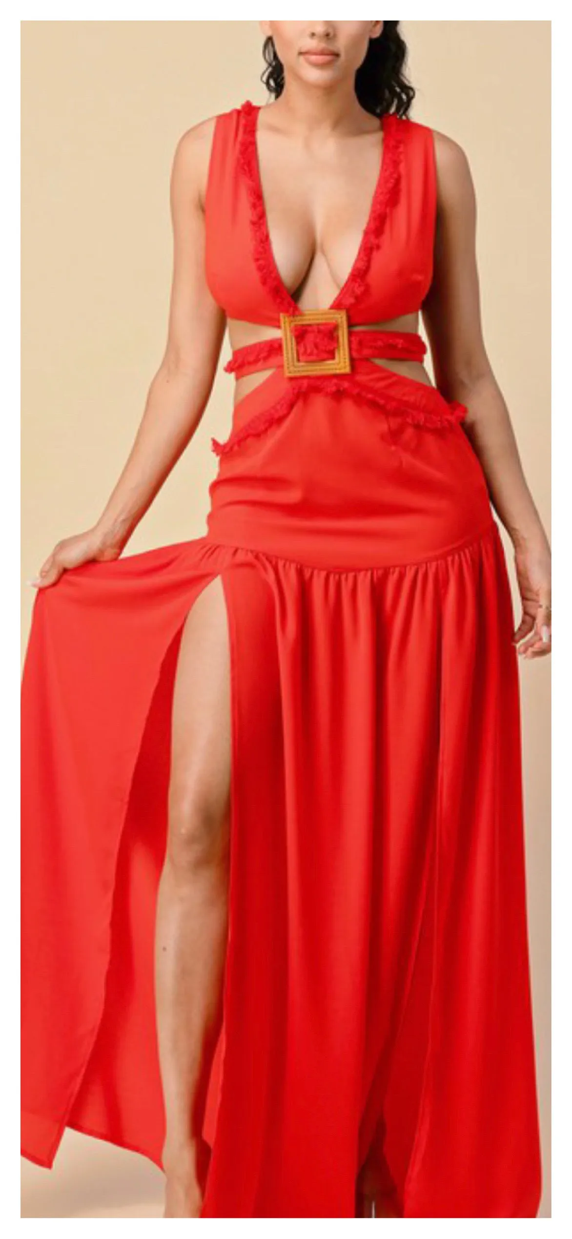Fly Like Her Tank Maxi Dress (Red)