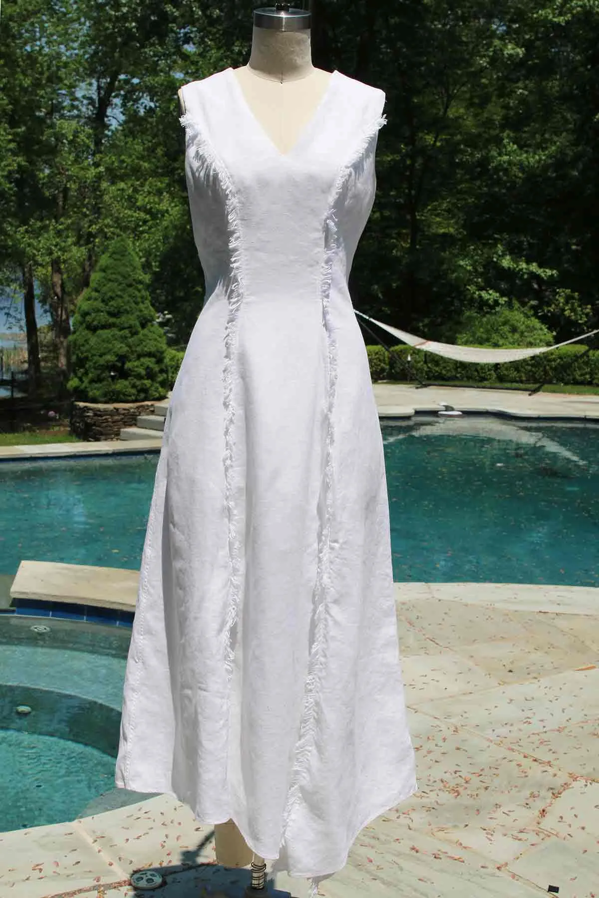 Frayed Linen Summer Dress / Multiple Colors