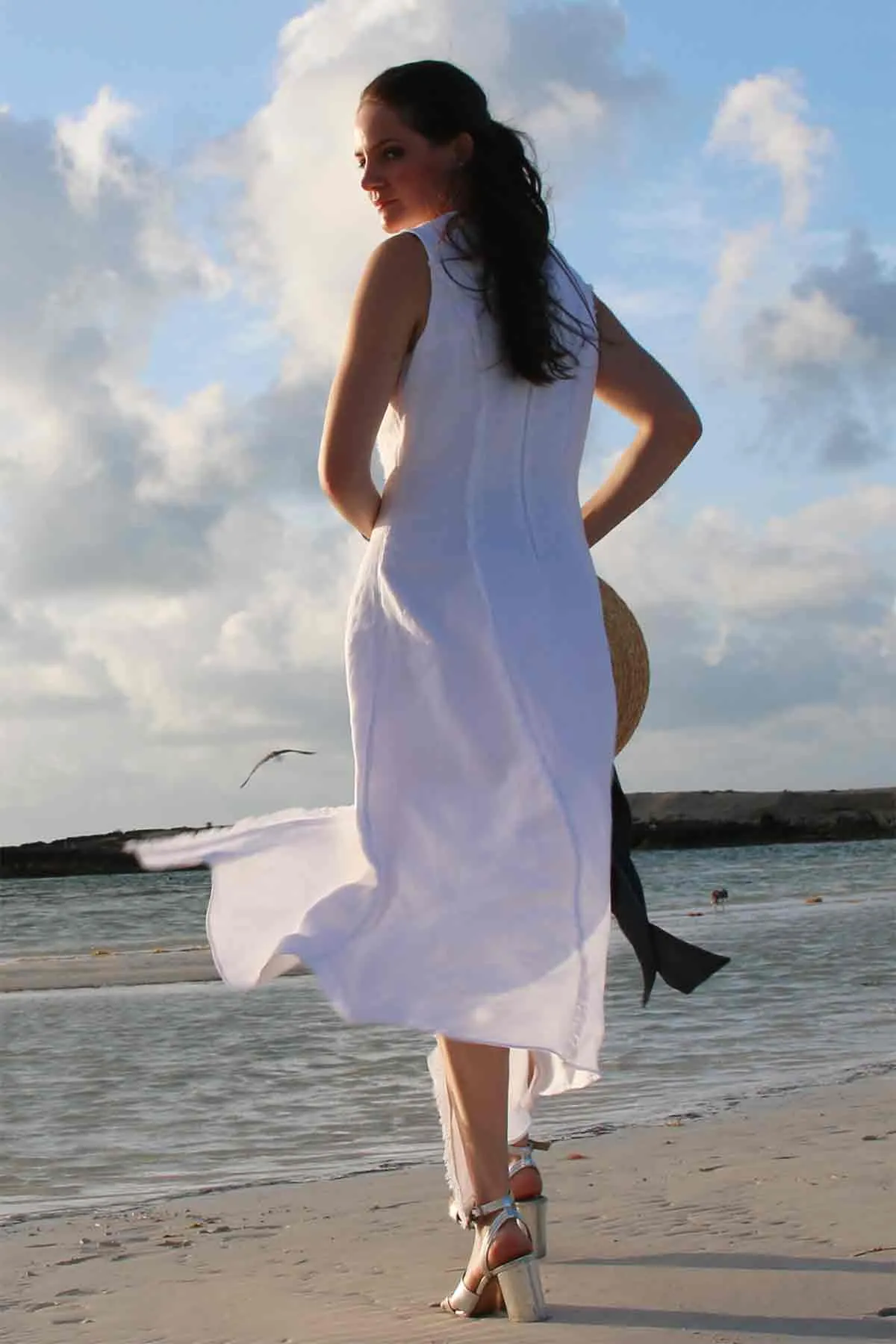 Frayed Linen Summer Dress / Multiple Colors