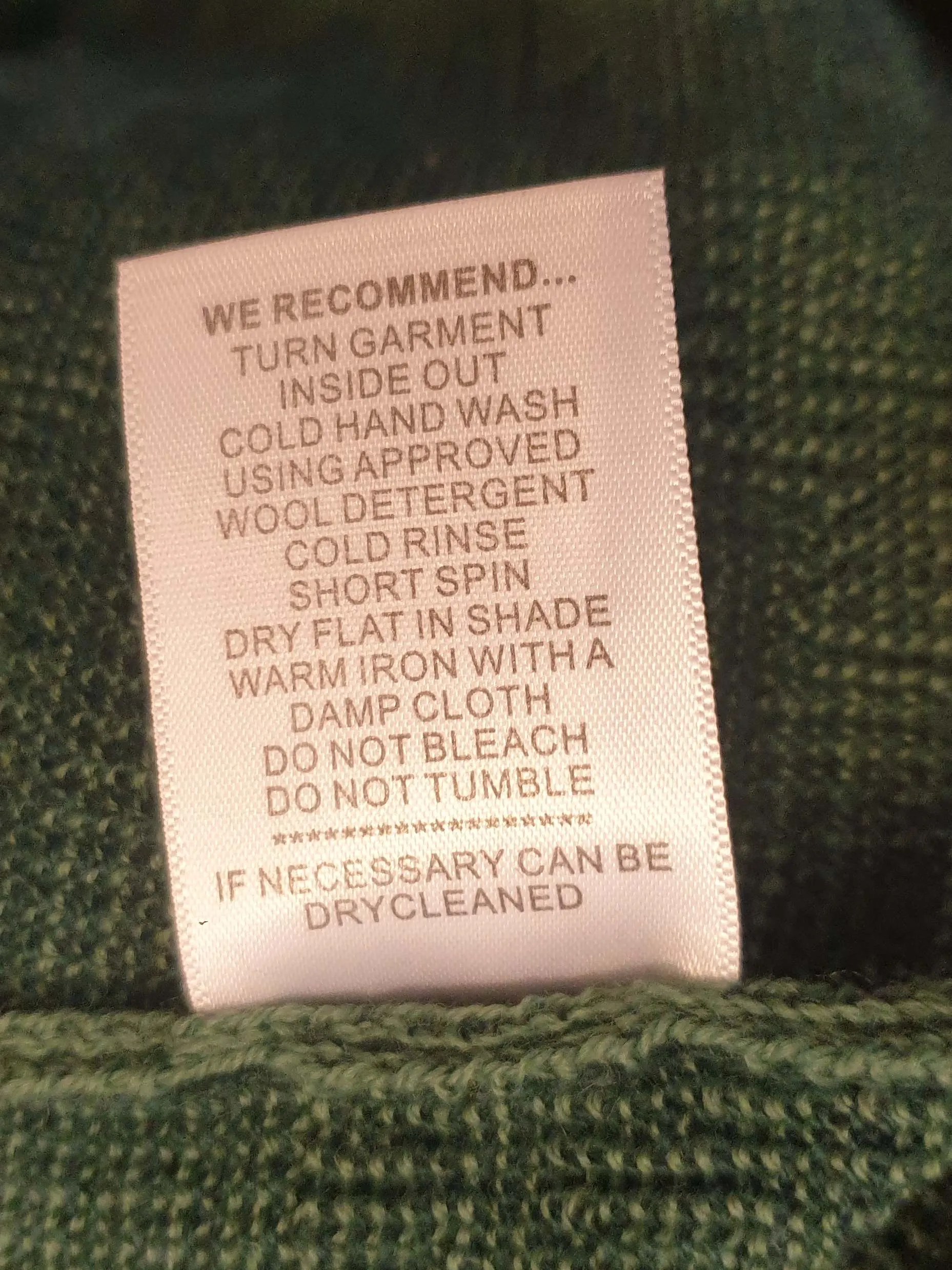FROM NZ brand green 100% fine merino top, one size