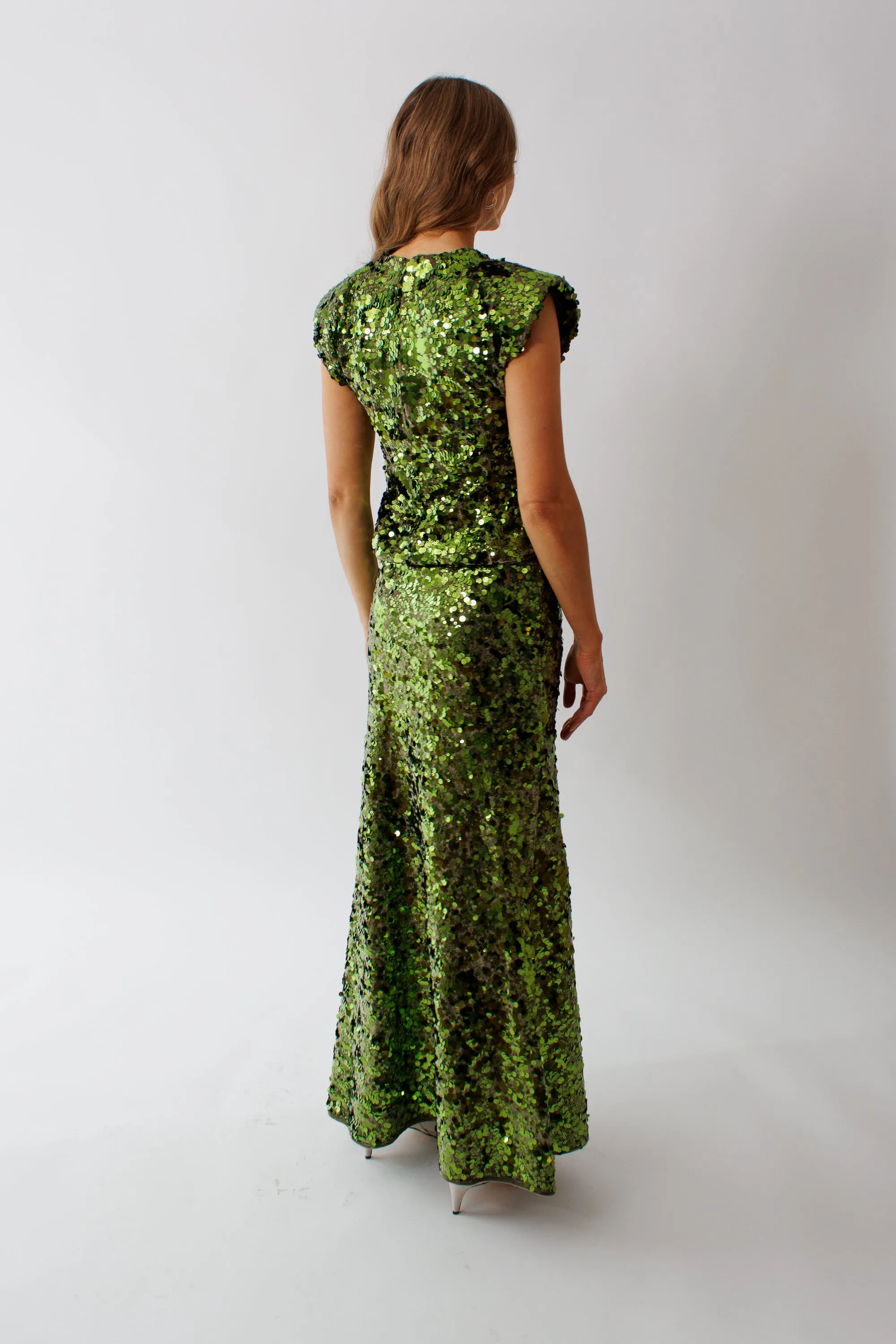 Ganni Velvet Sequins Maxi Skirt