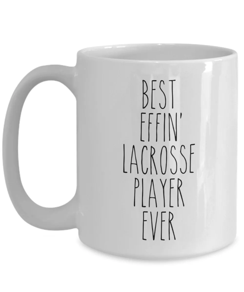 Gift For Lacrosse Player Best Effin' Lacrosse Player Ever Mug Coffee Cup Funny Coworker Gifts