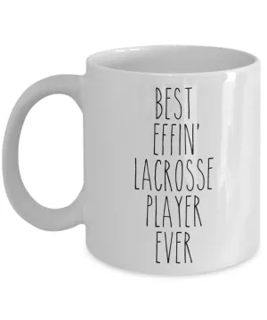 Gift For Lacrosse Player Best Effin' Lacrosse Player Ever Mug Coffee Cup Funny Coworker Gifts