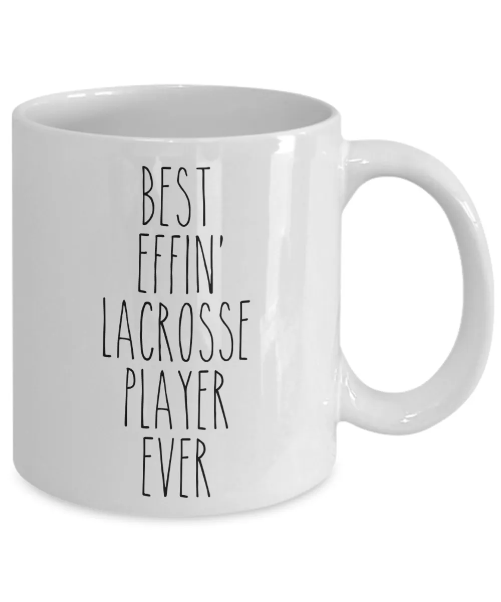 Gift For Lacrosse Player Best Effin' Lacrosse Player Ever Mug Coffee Cup Funny Coworker Gifts
