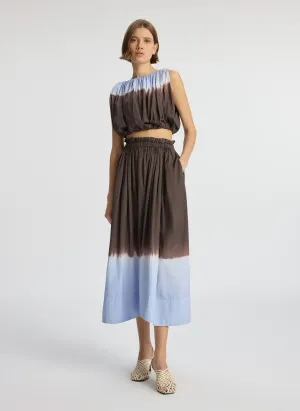 Gina Skirt, Sky Blue/Fudge