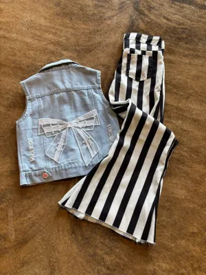 Girl's denim coquette vest