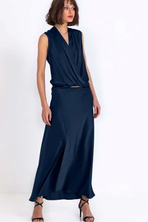 Go Silk Go Slit The Difference Skirt in Storm