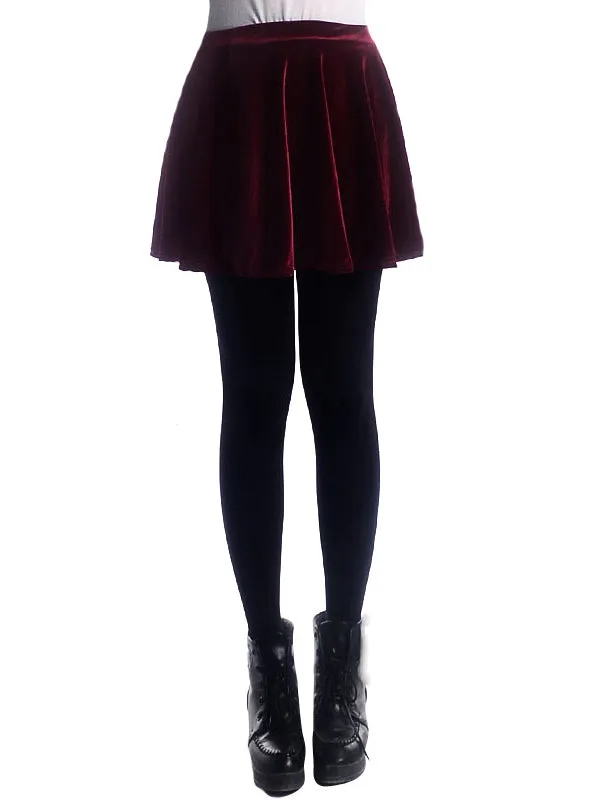 Gold Velvet Large Size Short Skirt