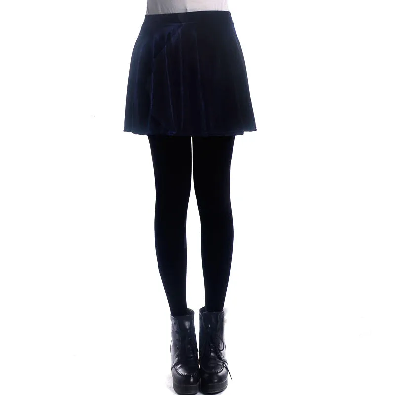 Gold Velvet Large Size Short Skirt