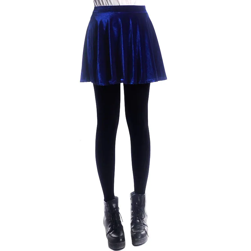 Gold Velvet Large Size Short Skirt