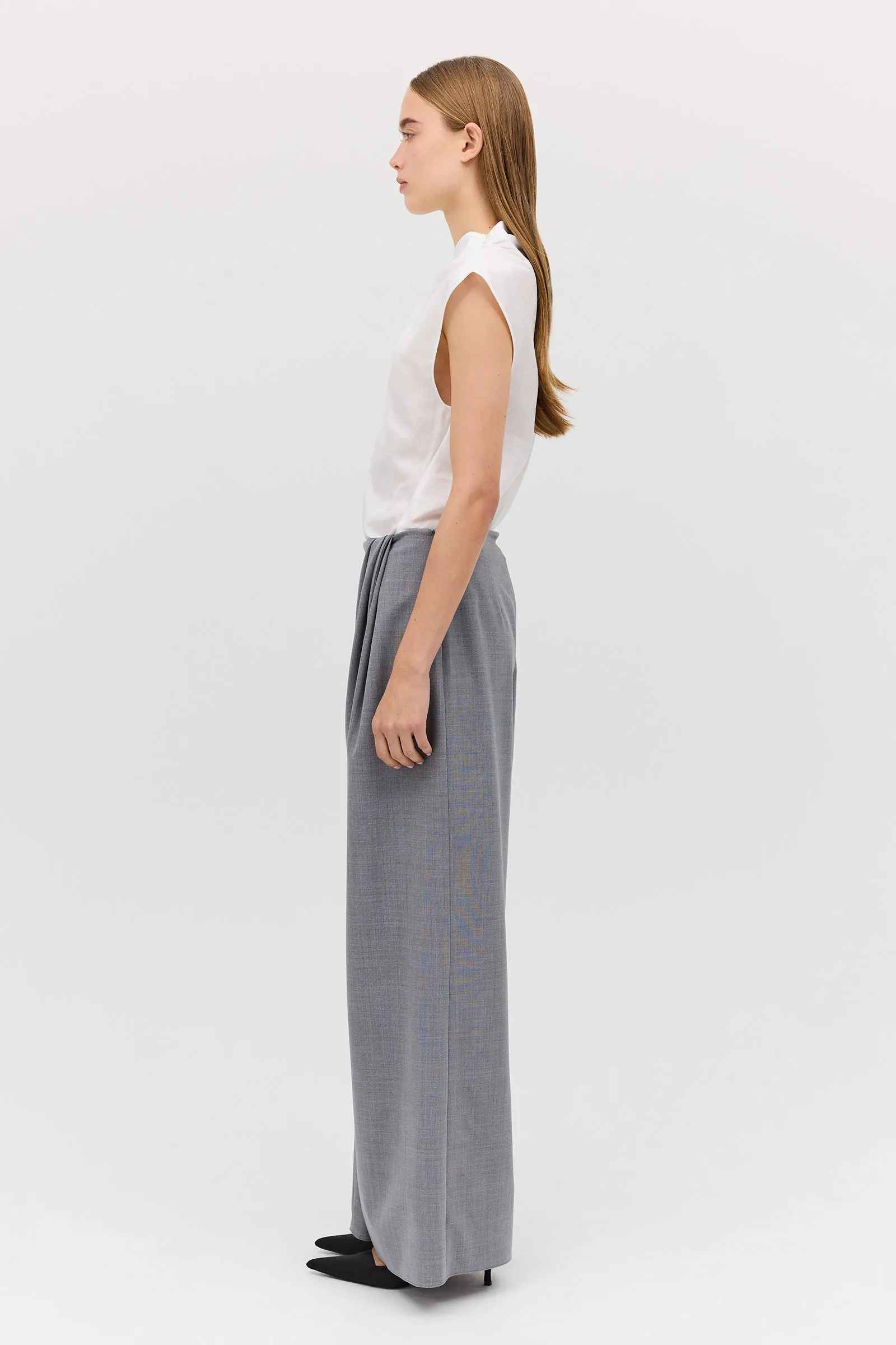 GREY WOOL CANDOUR PANT