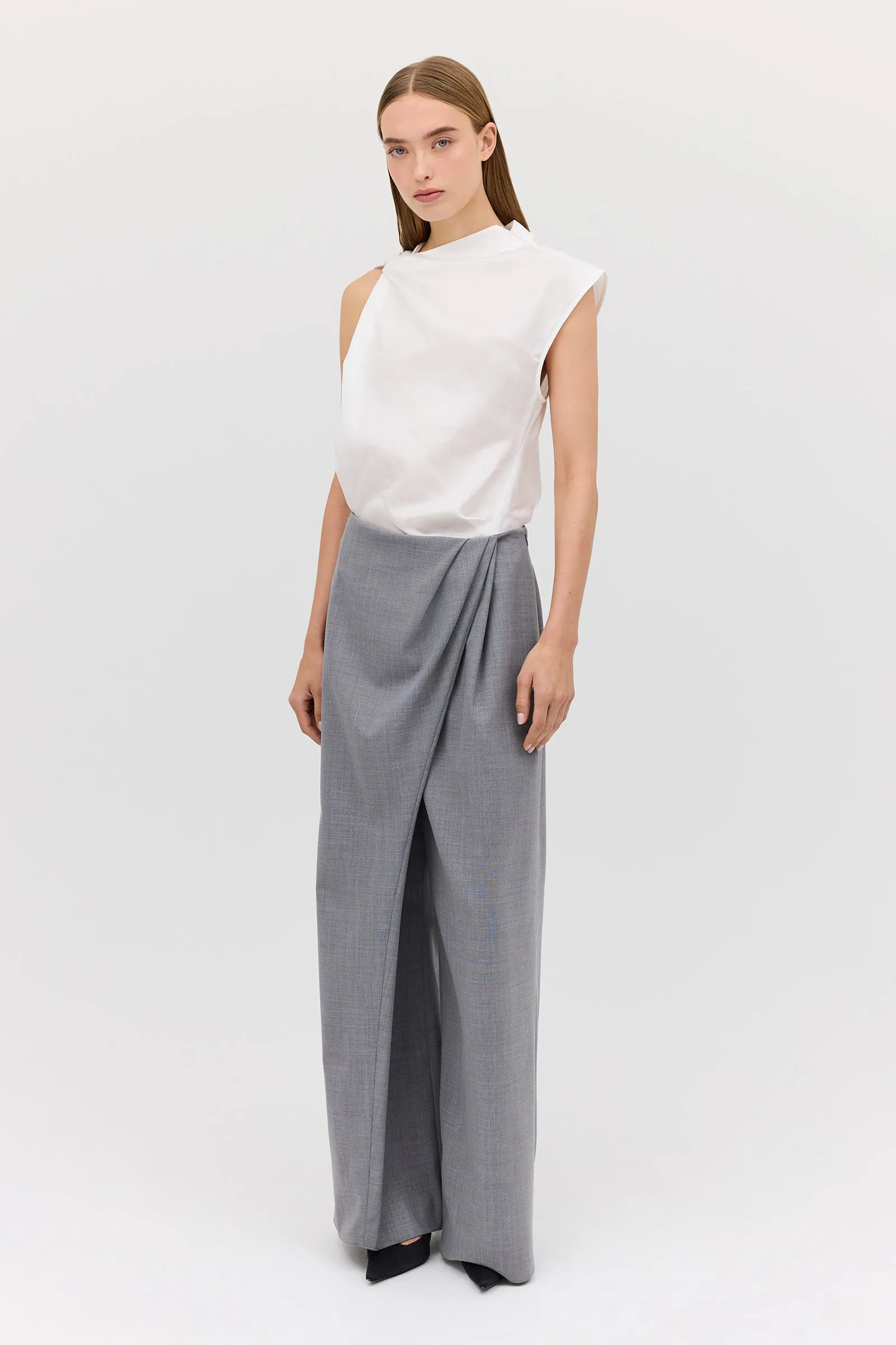 GREY WOOL CANDOUR PANT