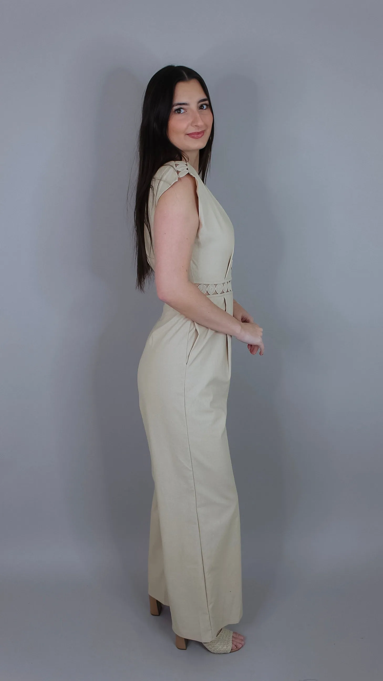 Hallie Beige Jumpsuit