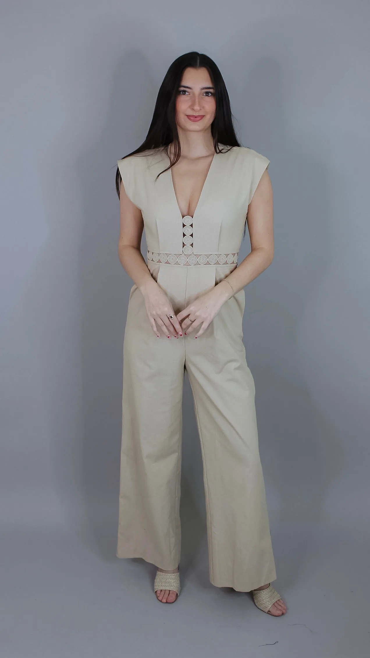 Hallie Beige Jumpsuit