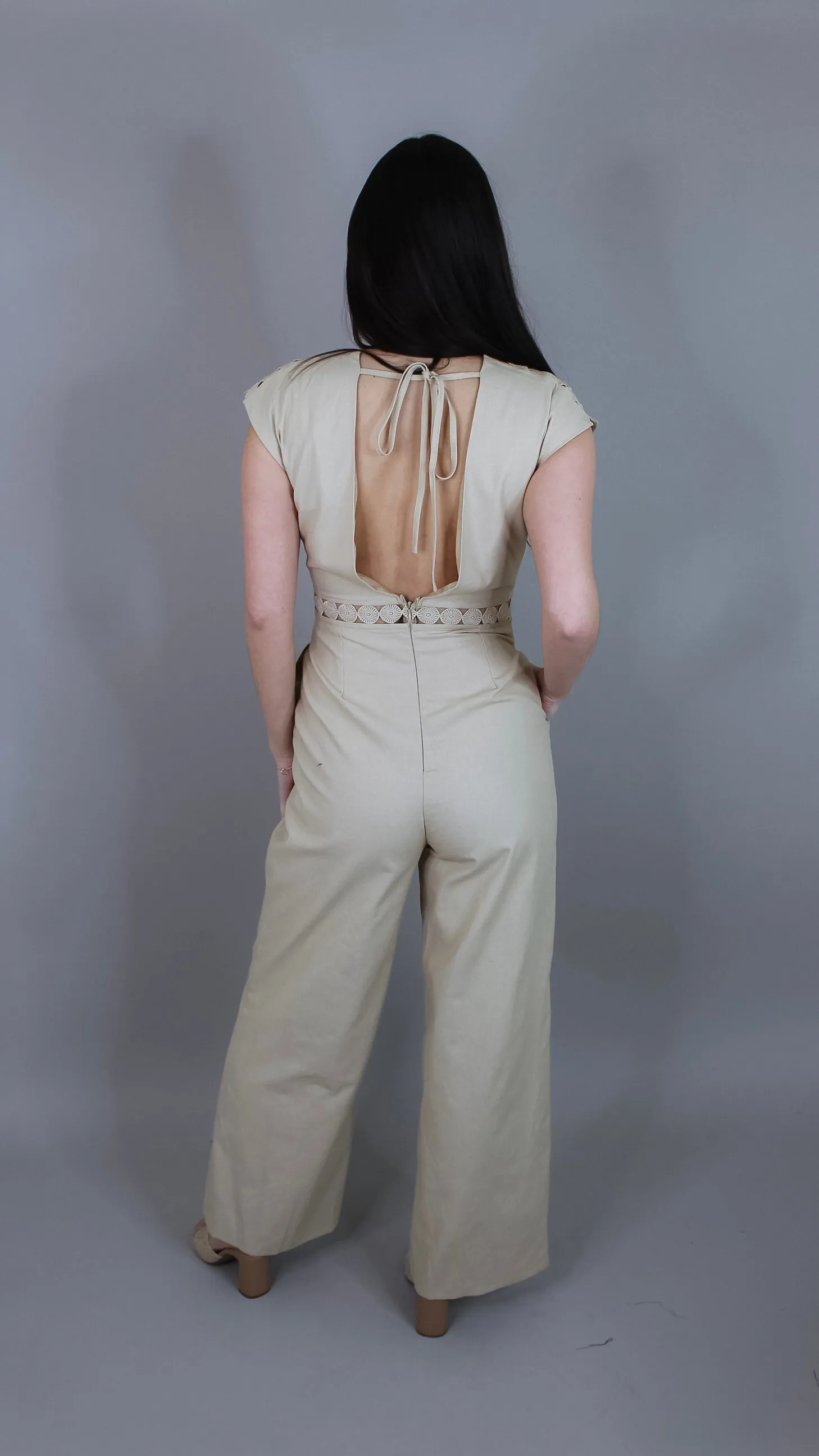 Hallie Beige Jumpsuit