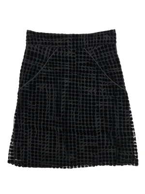 Hanley Mellon Women's Velvet Polka Dot A-Line Skirt