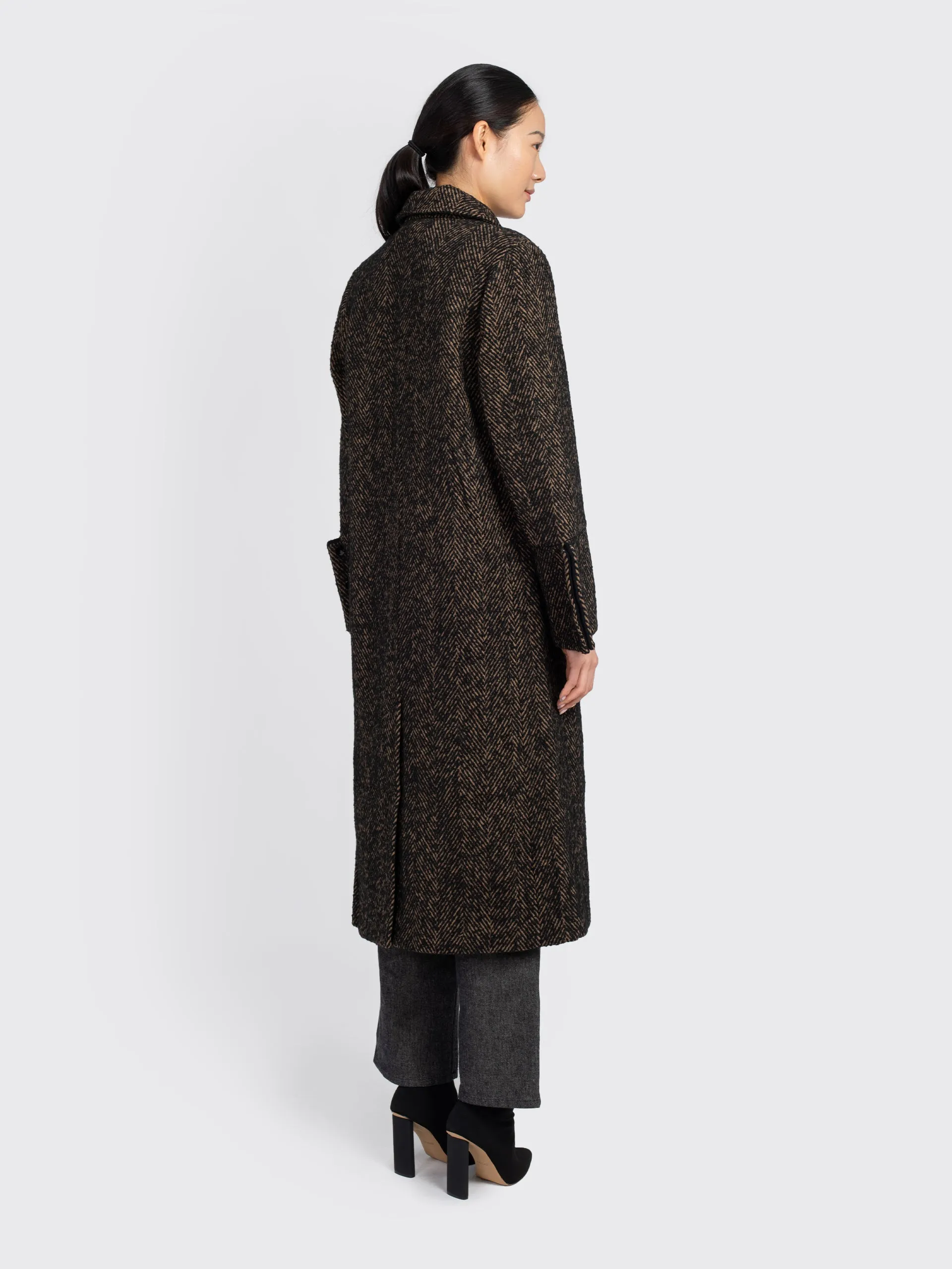 Herringbone Wool Coat
