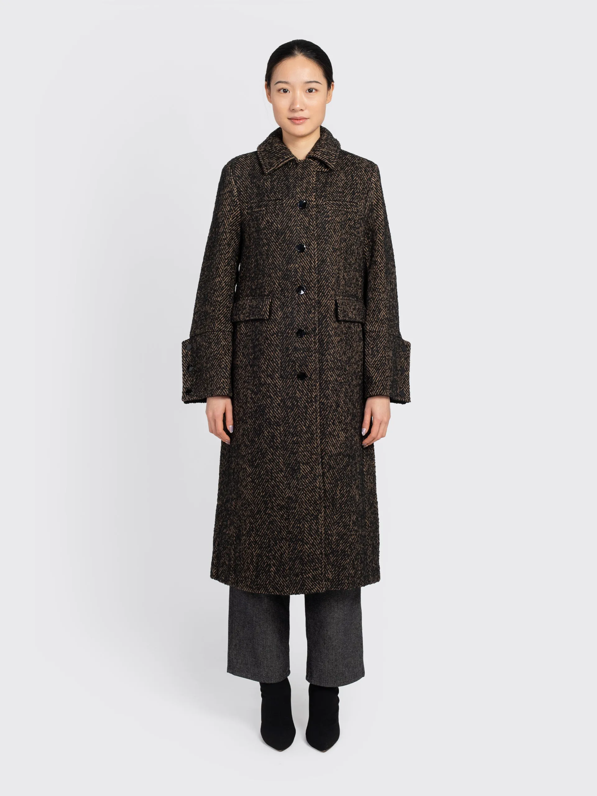 Herringbone Wool Coat