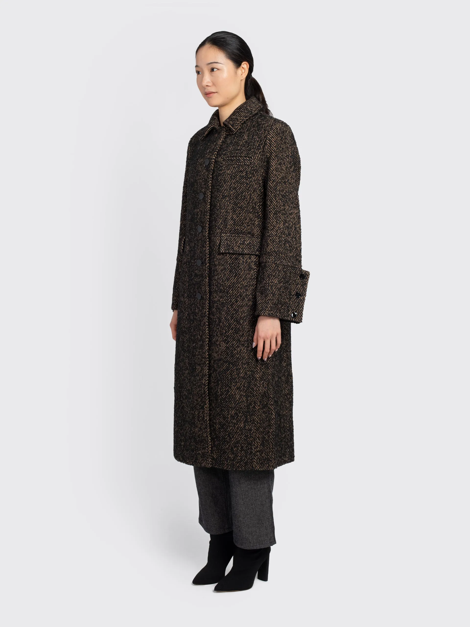Herringbone Wool Coat